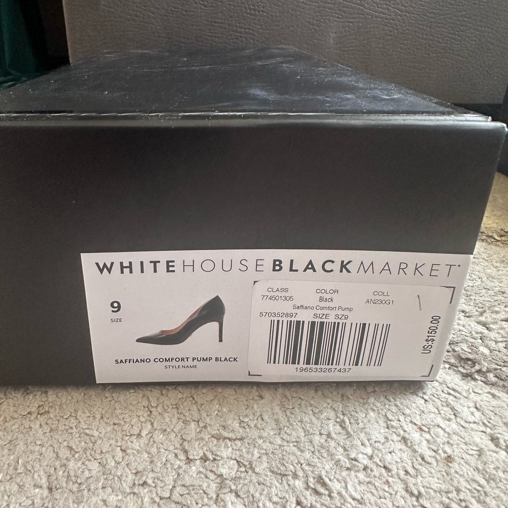 White House Black Market Black Saffiano Heels